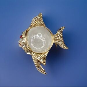 Coro Attributed Jelly Belly Angel Fish Mini Brooch Coastal Grandma Beach Mermaid